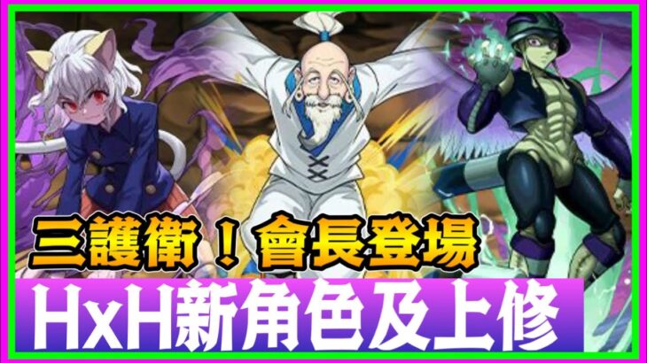 PAD  パズドラ  HxH 新角色及能力上修！三護衛 ！會長登長！蟻王3屬輸出180億