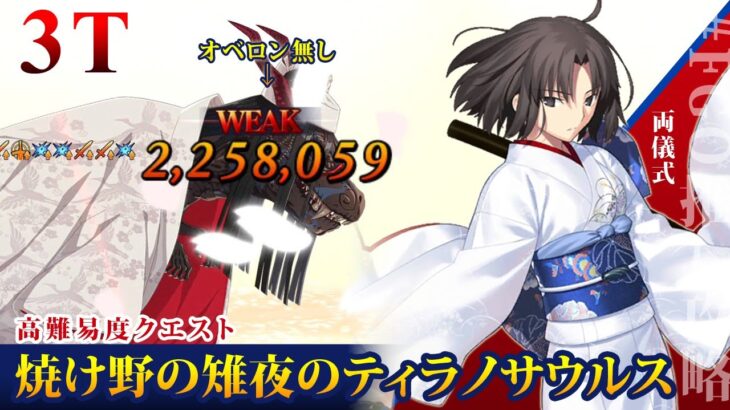 【FGO】両儀式で3ターン攻略 高難易度 「焼け野の雉夜のティラノサウルス」 復刻サマーアドベンチャー FateGrandOrder FGO推し攻略