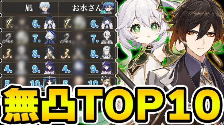 【原神】完全無課金のお水さんと無凸おすすめキャラTOP10を考察！【Genshin Impact】