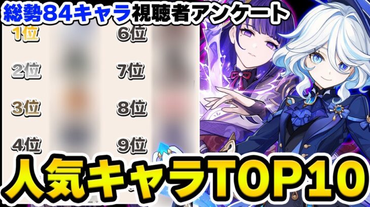 【原神】視聴者7000人アンケート！原神人気キャラTOP10を当てろ！【Genshin Impact】