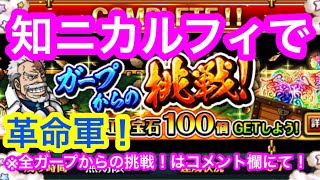 【トレクル】知ニカルフィで！革命軍！ガープからの挑戦！※全部のガープからの挑戦！簡単編成動画はコメント欄に添付！