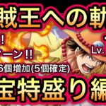 【トレクル】海賊王への軌跡 VS エース Lv.100 以降 全階1ターン！ お宝特盛り編成 超簡単！お宝最大6個増加！！【OPTC】【One Piece Treasure Cruise】