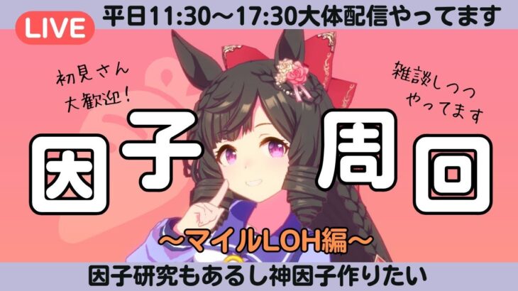 【ウマ娘】LOH差し用親因子周回やるぞー！/クルクルがんばるぞ～えいえいむん！/ルムマ気軽にご参加ください！【#ウマ娘プリティーダービー #ライブ配信 #ゲーム実況 】