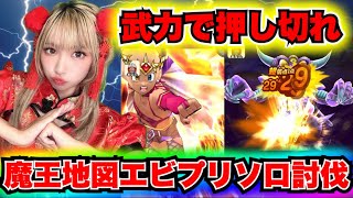 【ドラクエウォーク】魔王地図エビプリソロ討伐！無課金ギャル勇者がいく！