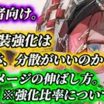 【メメントモリ】初心者向け。1、聖装強化は2体に分散させるのか。2、聖装強化のダメージの伸ばし方について解説。
