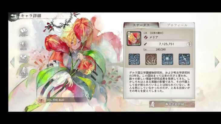 メメントモリ・ラメント（メリア）「ⅩⅢ,THE BUD」/鈴木紗弓　1時間耐久