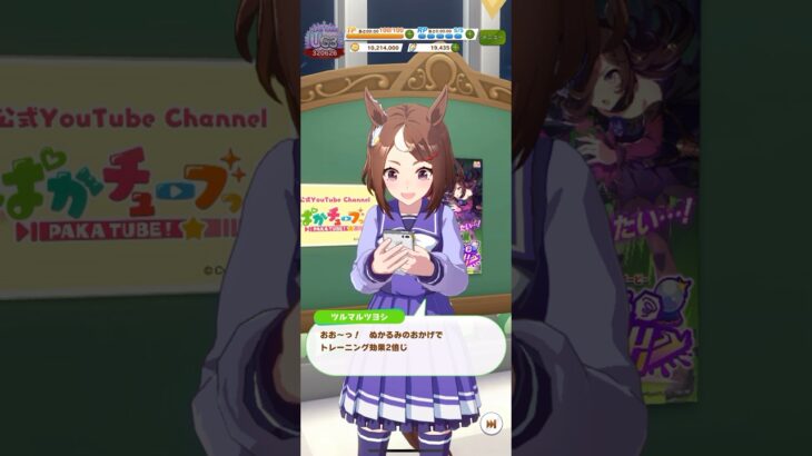 ウマ娘 プリティーダービー 雨の日の持久走トレーニングを生き生きとしに行くツルマルツヨシ