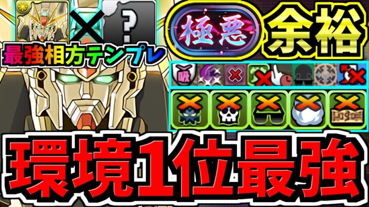 【環境1位】最強相方〇〇でさらに強くなった最強テンプレ解説！新極悪チャレンジ周回！ガンダムF91編成！代用・立ち回り解説！ガンダムコラボ【パズドラ】