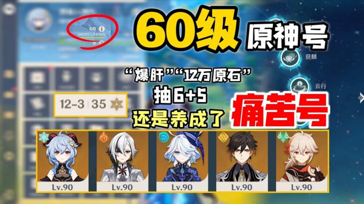 60级原神号“爆肝12万原石抽6+5”竟还是养成了痛苦号！目标2000点赞