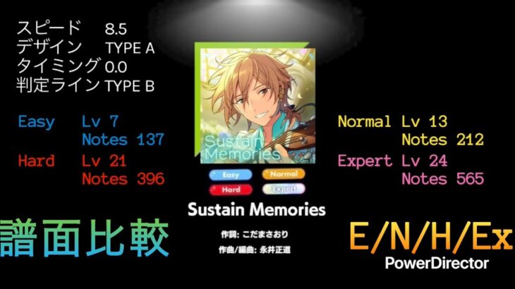 Sustain Memories [E/N/H/Ex][PC]【あんスタmusic譜面比較】