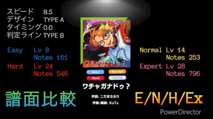 ワチャガナドゥ？ [E/N/H/Ex][PC]【あんスタmusic譜面比較】