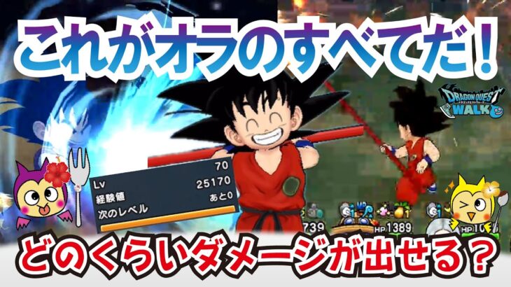 【ドラクエウォーク】#1238・孫悟空をレベル７０まで育成することでそれぞれの敵にどのくらいの威力が出せるかを検証♪「ふぉーくちゃんねる」
