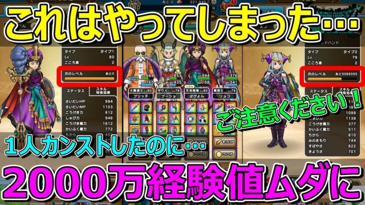 【ドラクエウォーク】2000万経験値ムダにしました…。ご注意ください！