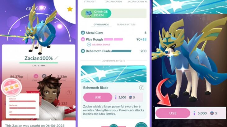 Using New✨️Behemoth Blade Special Effect in Pokémon GO