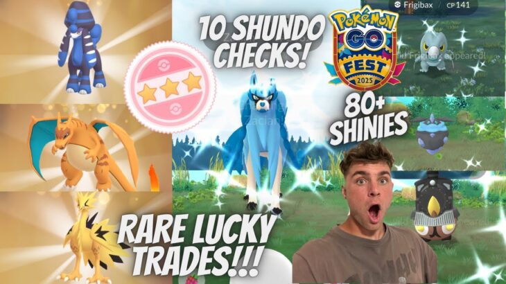 ✨10 SHUNDO CHECKS! Rare Lucky Trades and 80+ Shiny Pokemon CAUGHT At Pokemon Go Fest!✨