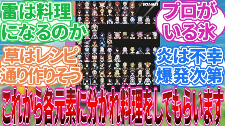 【原神】｢元素対抗料理対決」に対する旅人の反応集【反応集】