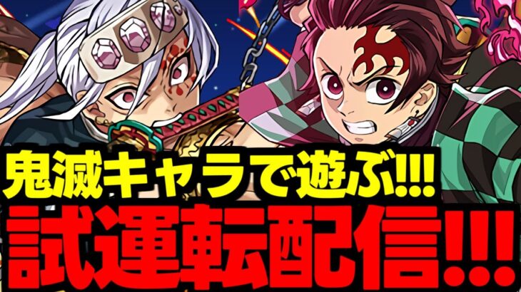 【生放送】鬼滅キャラ使って遊ぶぞ～！編成試運転配信!!!【パズドラ】