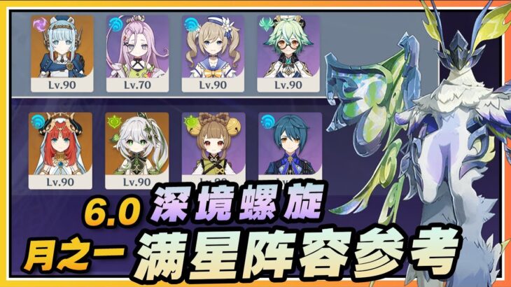 【原神】秒体验挪德卡莱深渊？月之一(6.0)深境螺旋满星低配阵容速通参考