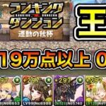 【パズドラ】ルーレットパズルほぼ不要！王冠5%以内！ランキングダンジョン！運動の秋杯！16~19万点以上！0.1％！【概要欄に詳細など記載】
