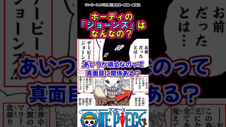 真面目にホーディの「ジョーンズ」はなんなの？【ワンピース】#ワンピース