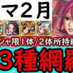 [トレクル]トレマ2月! ボス戦も乱入戦も! 「全3種」特効1体/2体所持編成 [VSシュガー/VSレイジュ][OPTC]