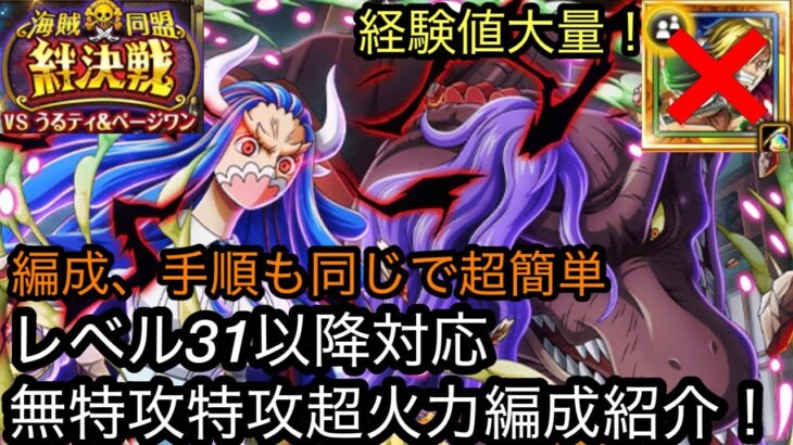 [トレクル]絆決戦VSうるてぃ＆ページワン、無特攻同一編成紹介！手順、編成同じで経験値かお宝追加好きな方でお得に周回！[OPTC][絆決戦]