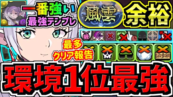 【環境1位】一番強くて王道な最強テンプレ解説！最多クリア報告！風雲チャレンジ周回！フリーレン編成！代用・立ち回り解説！葬送のフリーレンコラボ【パズドラ】
