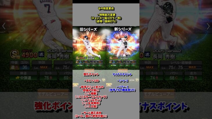 【プロスピA】変更点まとめ　長岡秀樹