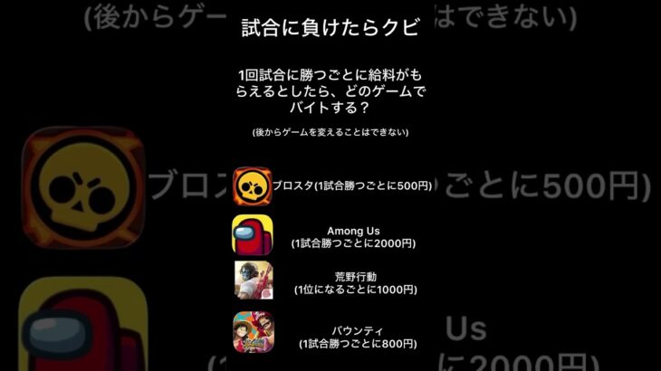 あなたはどれを選ぶ？#ブロスタ #amongus #荒野行動 #バウンティラッシュ