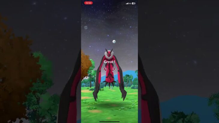 背景付きイベルタル捕獲 #ポケモンgo #ポケモン