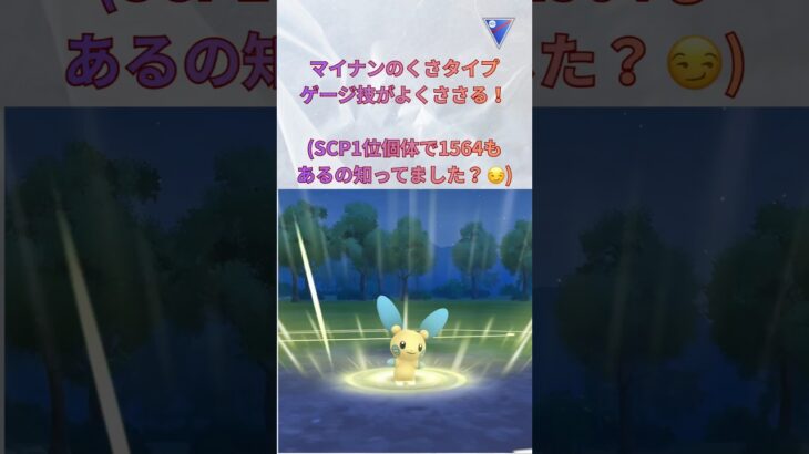 【ポケモンGO】マイナンのくさタイプゲージ技がよくささる！(SCP1位個体で1564もあるの知ってました？😏)