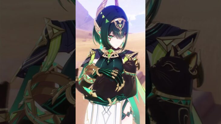 【原神】あたしがこの子を拾ったときは、まるでライオンのように暴れてたのに。 #原神 #ネフェル