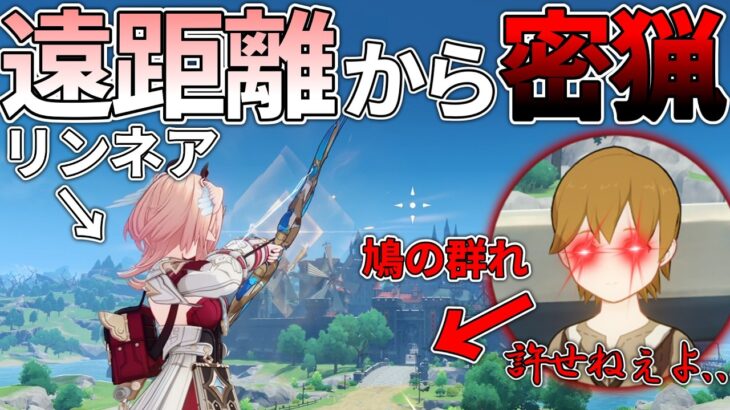 【原神】リンネアの重撃で遠距離からティミーのハトを密猟したい