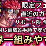 【トレクル】絆決戦 VS キッド ★10 世界一組みやすい!!開幕編成 限定フェス限、直近のガシャキャラ、サポート限 全部なし!! 2属性同じ編成＆手順で安心・簡単!!【トレクル12周年】【海賊祭】