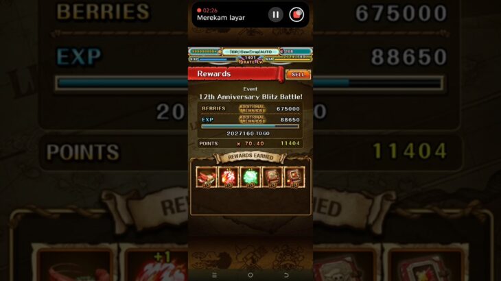 【OPTC】70.40x Pts! 4 Legends & 1 RR (Imu, Luffy, Shanks, Buggy) | 12th Anniversary Blitz Battle【トレクル】