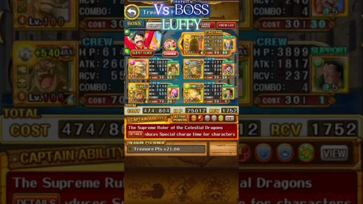 [OPTC] Luffy & Bonney Nika is still unstoppable | PREPARATION Treasure Map vs Luffy [トレクル] [#shorts]
