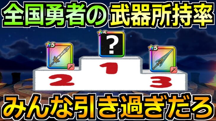 【ドラクエウォーク】全国勇者の最新武器の所持率が判明！想像以上に所持率が高かった件ｗ