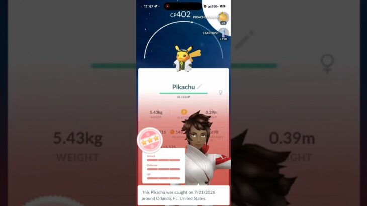 💯WOW! RARE 100 IV PROFESSOR WILLOW PIKACHU CAUGHT IN POKEMON GO!!!💯 #shorts #pokemon