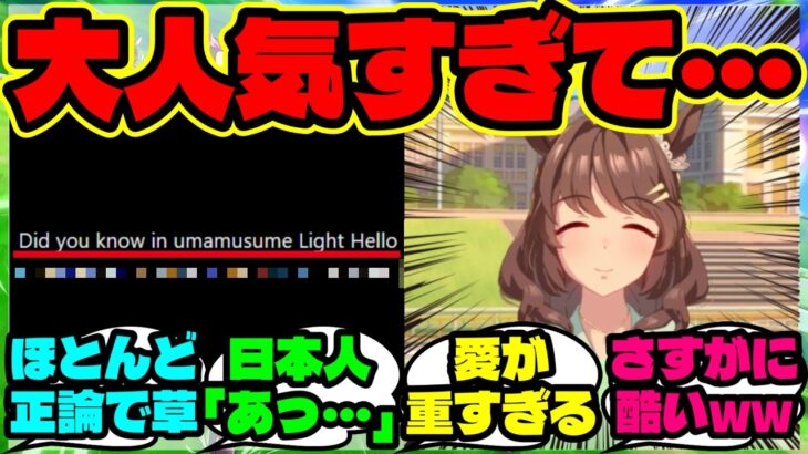 『ウマ娘ライトハローが大人気すぎて、海外でつけられた“驚きのあだ名”が想像以上だった』【海外の反応】