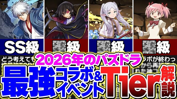 【パズドラ】2026年最強コラボTier表！引くべきガチャはたった4つだけだった！？