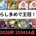 ずらし多めで王冠！？夏休み2026杯255414点【パズドラ】【ランダン】