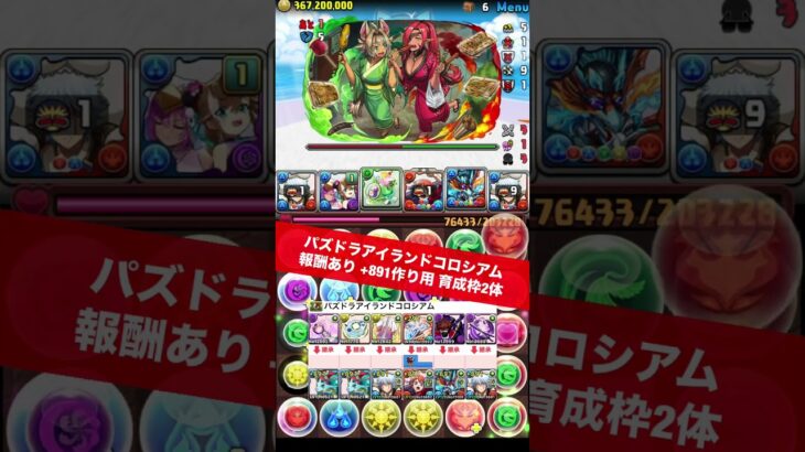 【報酬あり育成枠2体】パズドラアイランドコロシアム【#パズドラ/パズル&ドラゴンズ】 #夏休み #+891作り #銀時