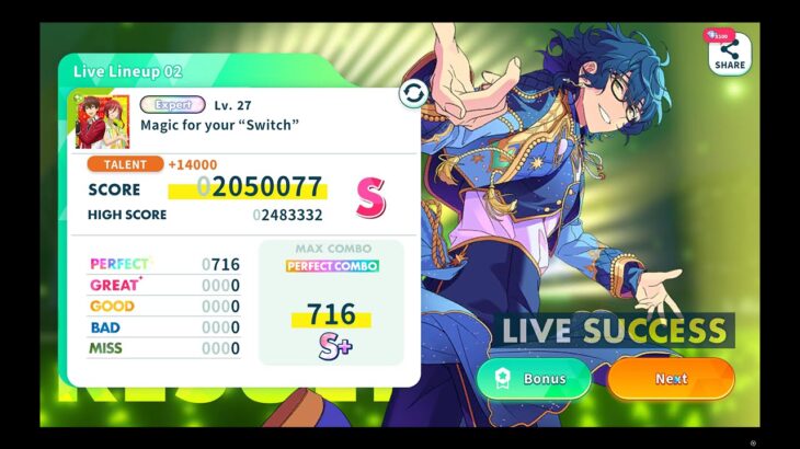 【あんさんぶるスターズ！！Music / EN PC】Magic for your “Switch” / EXPERT PERFECT COMBO