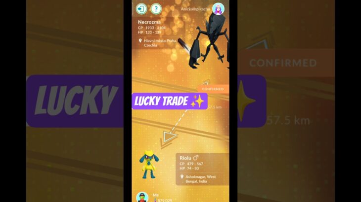 Lucky Remote Trade Got Me This Pokemon Go #pokemongo #luckytrade #pokemongoshorts