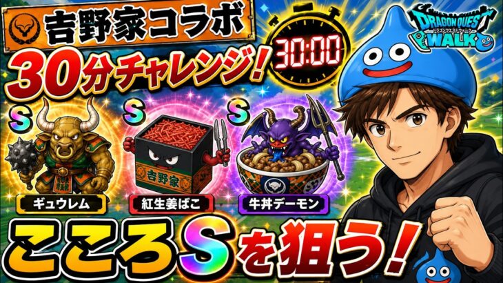 ドラゴンクエストウォーク　吉野家コラボ　こころSゲット！30分チャレンジ part3