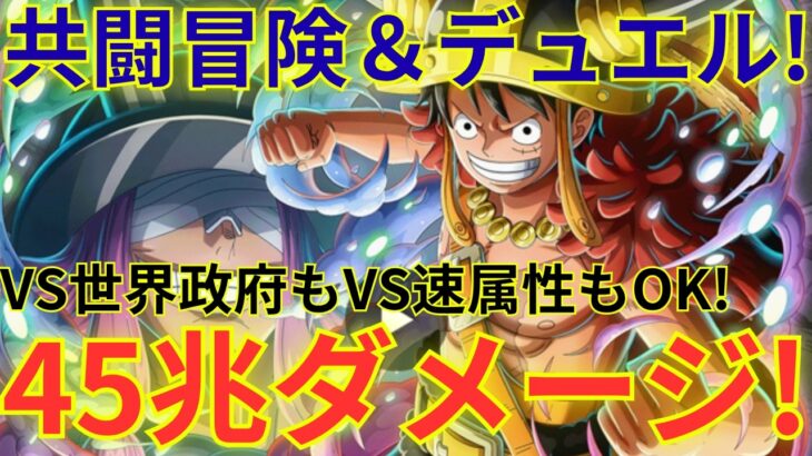 【トレクル】VS世界政府編成でもVSロキ速属性編成でも難なく勝利！！共闘冒険＆デュエルを最大45兆ダメージを出せるロキ×ブルック編成で挑む！！【夏(9月分)】