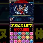 【伝説】ゼウス降臨をアヌビス1体だけでクリアしてみた！#パズドラ