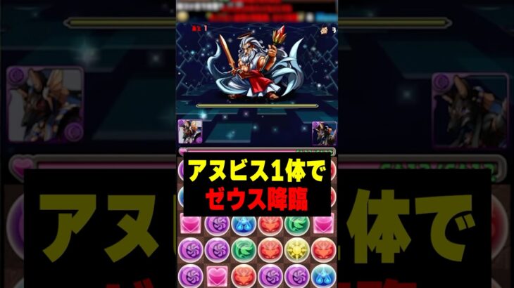 【伝説】ゼウス降臨をアヌビス1体だけでクリアしてみた！#パズドラ