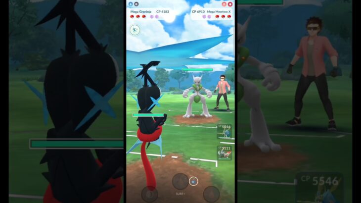 ✨️Mega Greninja VS✨️Mega Mewtwo X Battle in Pokemon Go
