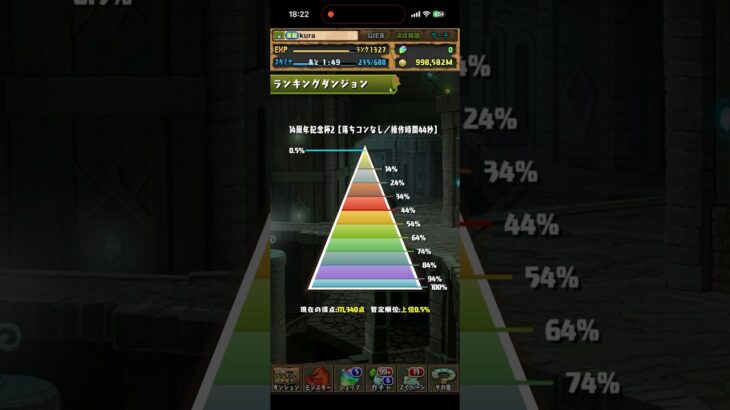 14周年記念個人杯 111,340点 #ランダン #パズドラ
